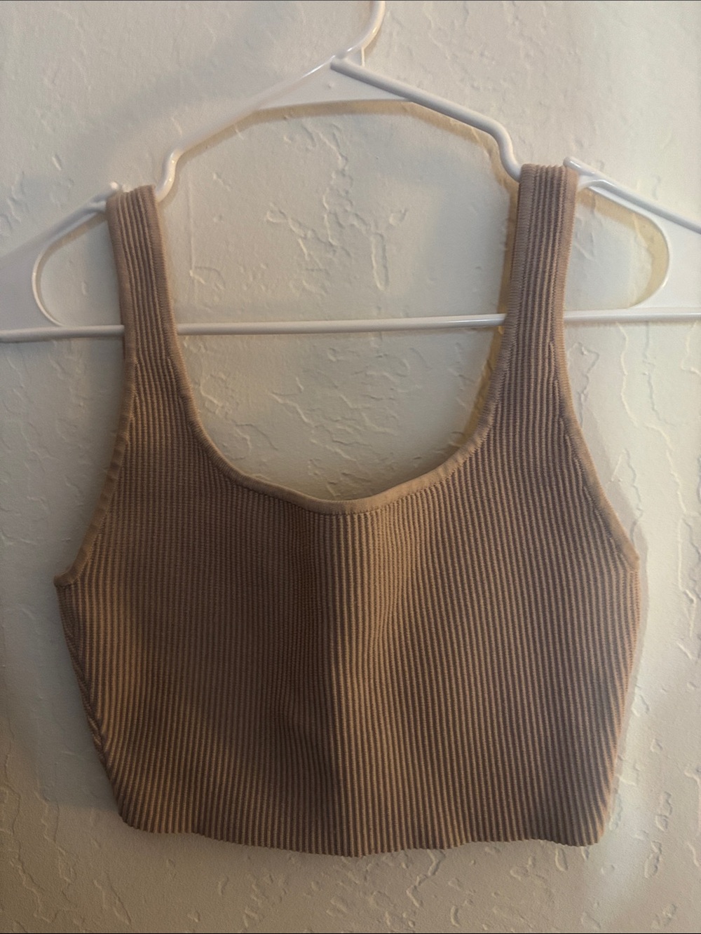 Babaton Ribbed Crop Tank - Beige Taupe
